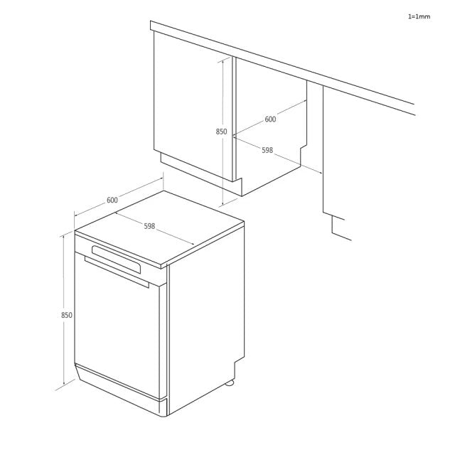 LAVE VAISSELLE CANDY 13 COUVERTS CF3E9E0A - DARK INOX