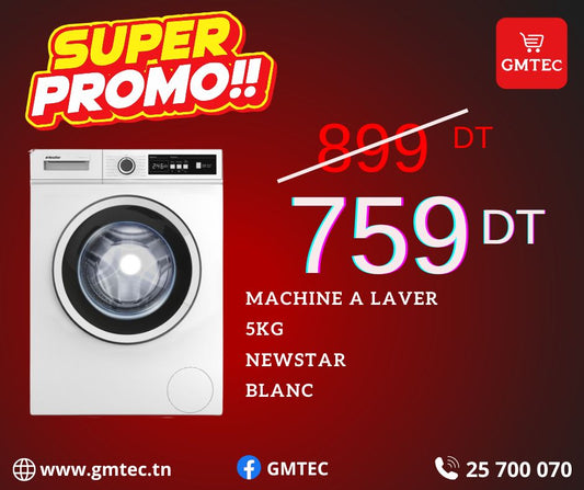 MACHINE A LAVER 5KG NEWSTAR MFA0508CT0W - BLANC