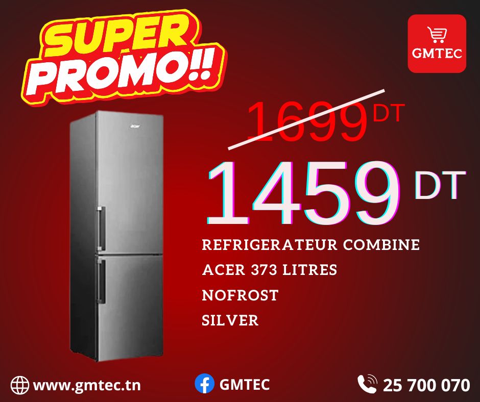 REFRIGERATEUR COMBINE ACER 373 LITRES NOFROST - SILVER