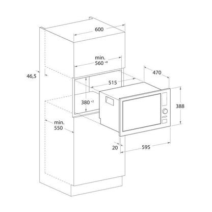 MICRO ONDE ENCASTRABLE 20 LITRES FOCUS F23B - NOIR