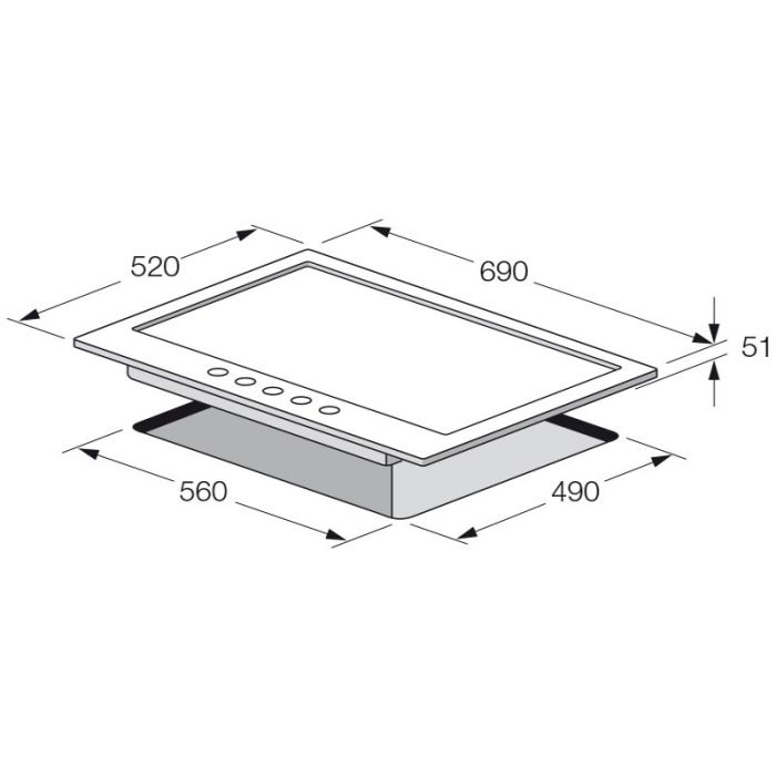 PLAQUE DE CUISSON 5FEUX 70CM FONTE THERMOCOUPLE FOCUS F4003XS - INOX