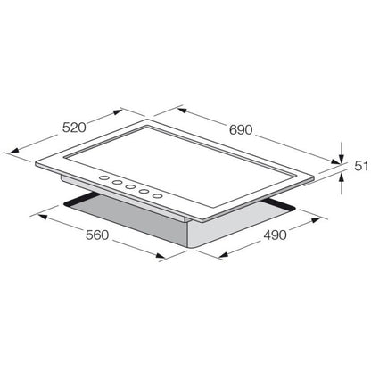 PLAQUE DE CUISSON 5FEUX 70CM FONTE THERMOCOUPLE FOCUS F4003XS - INOX