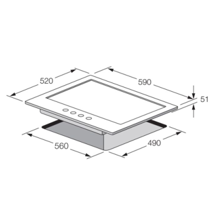 PLAQUE DE CUISSON 4 FEUX 60CM FONTE THERMOCOUPLE FOCUS F4008XS - INOX