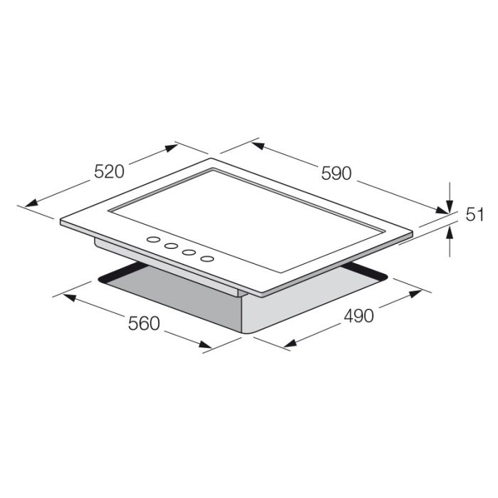 PLAQUE DE CUISSON 4 FEUX 60CM FOCUS F401W - BLANC