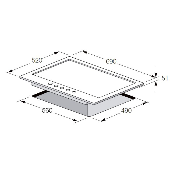 PLAQUE DE CUISSON 5FEUX 70 CM FONTE THERMOCOUPLE FOCUS F4078XS - INOX