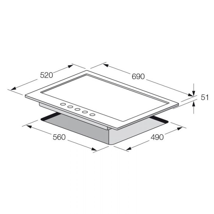 PLAQUE DE CUISSON 5 FEUX 70 CM FOCUS F407X - INOX