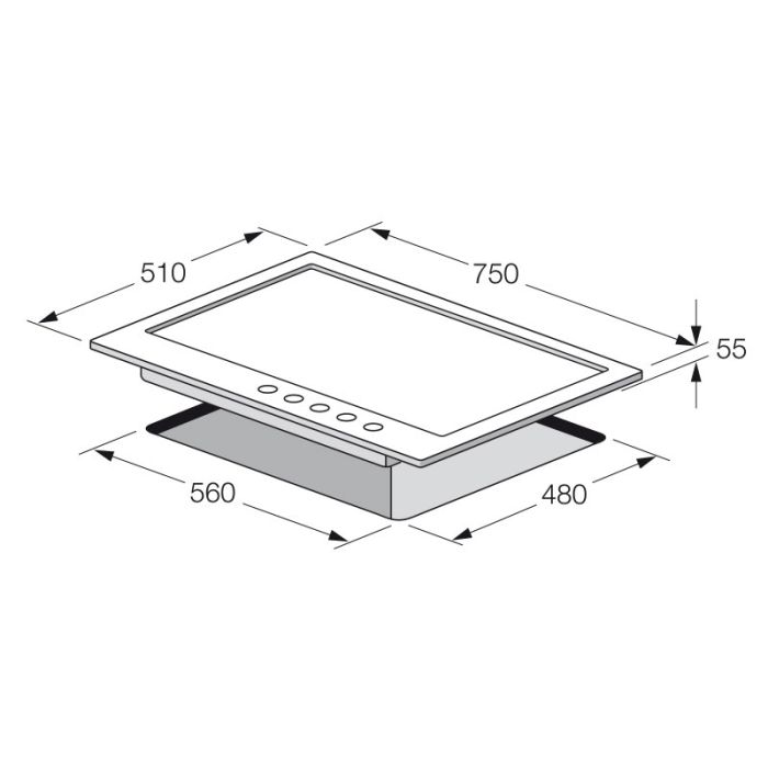 PLAQUE DE CUISSON 5 FEUX 75 CM FONTE FOCUS F811X - INOX