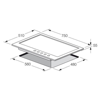 PLAQUE DE CUISSON 5 FEUX 75 CM FONTE FOCUS F811X - INOX