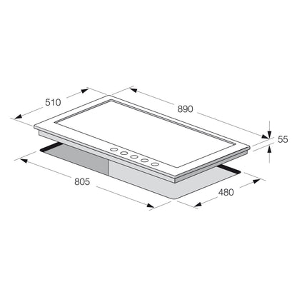 PLAQUE DE CUISSON 5 FEUX 90CM FONTE FOCUS F817X - INOX