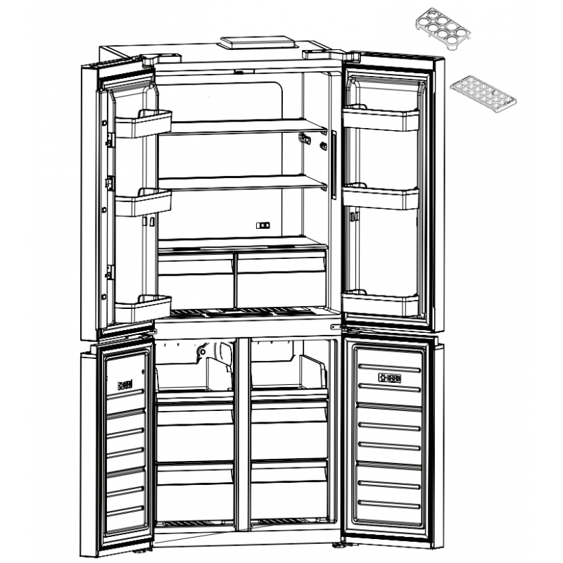 REFRIGERATEUR SIDE BY SIDE FOCUS AVEC AFFICHEUR 620 LITRES - INOX