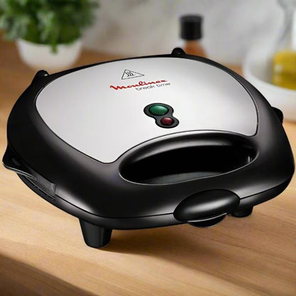 GAUFRIER CROQUE MMONSIEUR GRILLADES MOULINEX 700W - NOIR &SILVER