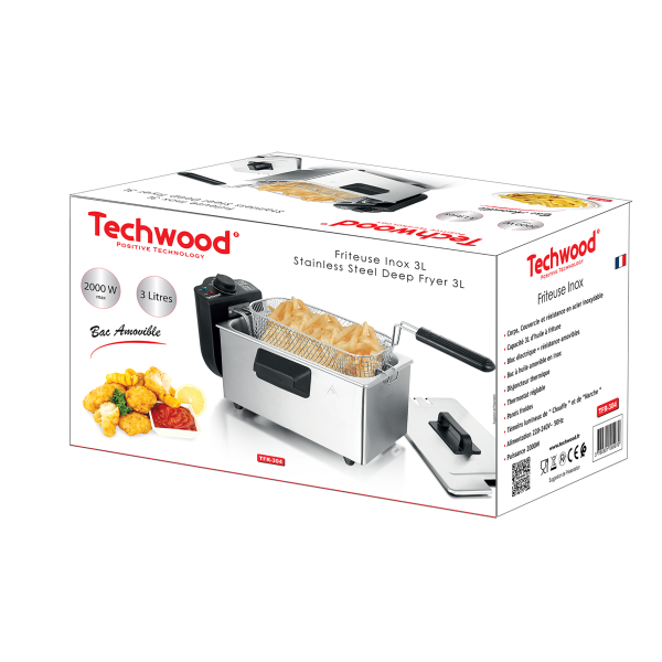 FRITEUSE INOX 3 LITRES TECHWOOD TFR304 - INOX