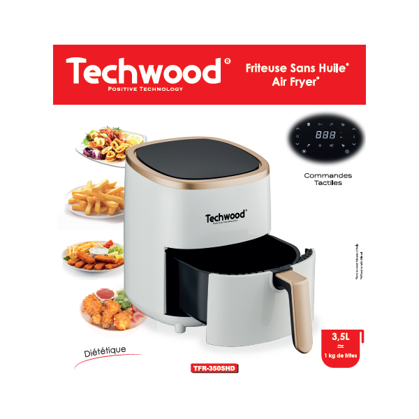 FRITEUSE SANS HUILE TFR 350SHD TECHWOOD - BLANC