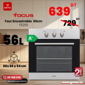 FOUR ENCASTRABLE VENTILE 6 PROGRAMMES FOCUS F525X - INOX