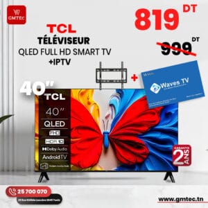 TV QLED 40" TCL SMART GOOGLE TV FHD + RECEPTEUR INTEGRE 40S5K