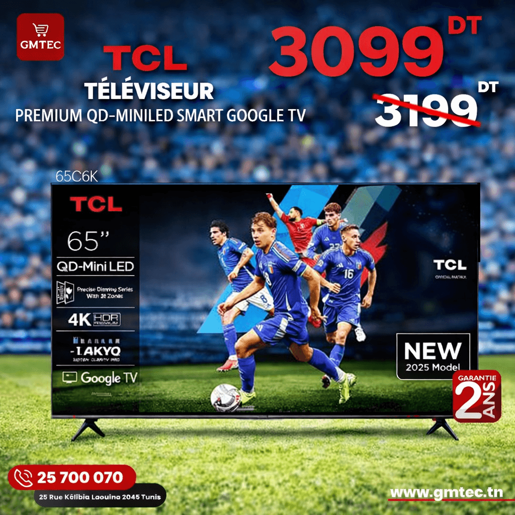 tv tcl 65 pouces mini led 4k smart google tv 65c6k