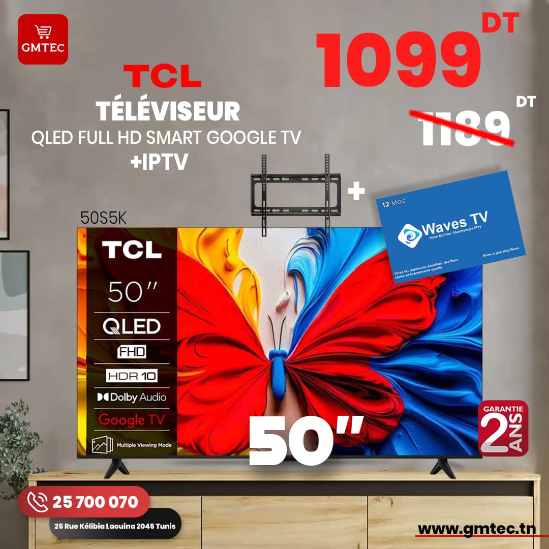 TV TCL 50S5K Tunisie 50 pouces Smart Google TV