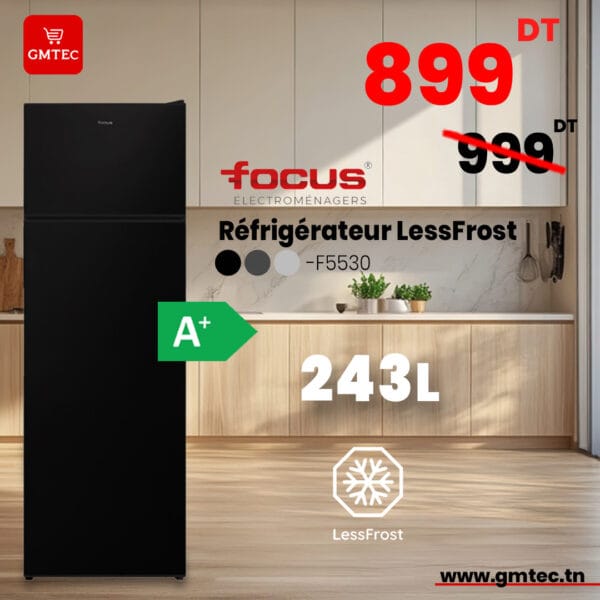 Réfrigérateur Focus F5530B 243 litres LessFrost