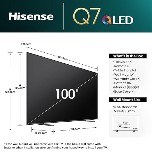 TV QLED 100" HISENSE SMART ULRA HD 4K 100Q7N – Image 4