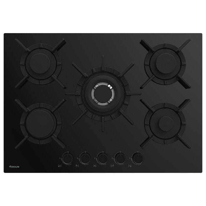 PLAQUE DE CUISSON 5FEUX 70CM FONTE THERMOCOUPLE FOCUS F4017BS - VITRO NOIR