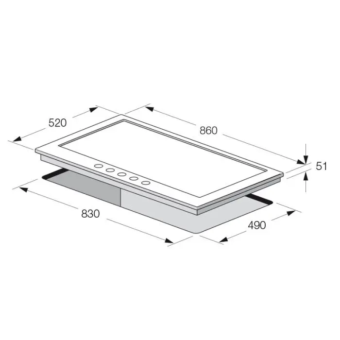 PLAQUE DE CUISSON 5 FEUX 86CM FONTE FONTE F4789X - INOX – Image 2