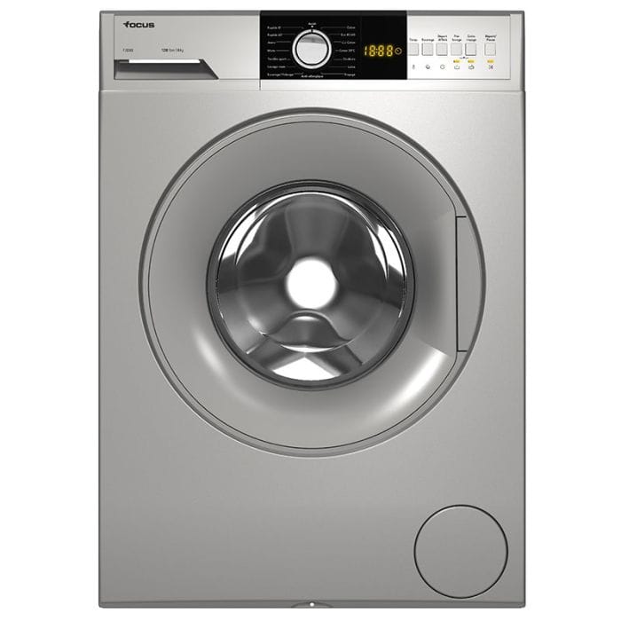 Machine a Laver Automatique 8Kg FOCUS F1208S-SILVER - 2 ANS DE GARANTIE