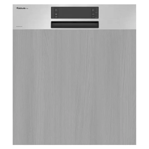 LAVE VAISSELLE SEMI-ENCASTRABLE 14 COUV 8 PROG FOCUS LINE QUADRA1310 - NOIR & INOX