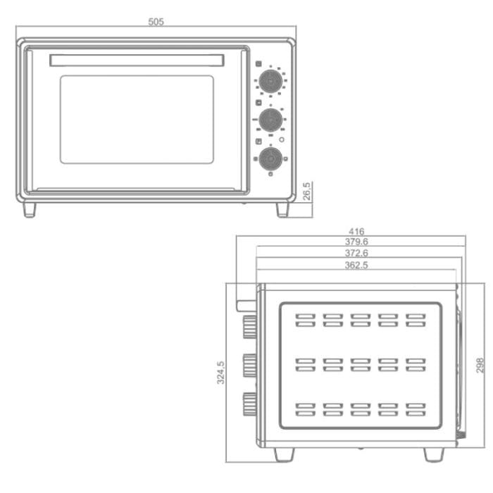 FOUR ELECTRIQUE 35 LITRES FOCUS F35G - GRIS – Image 2