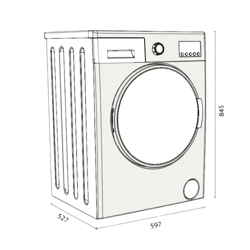 Machine a Laver Automatique 8Kg FOCUS F1208S-SILVER - 2 ANS DE GARANTIE – Image 2